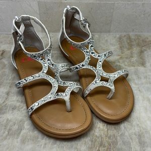 GB Girls White Sparkle Sandals